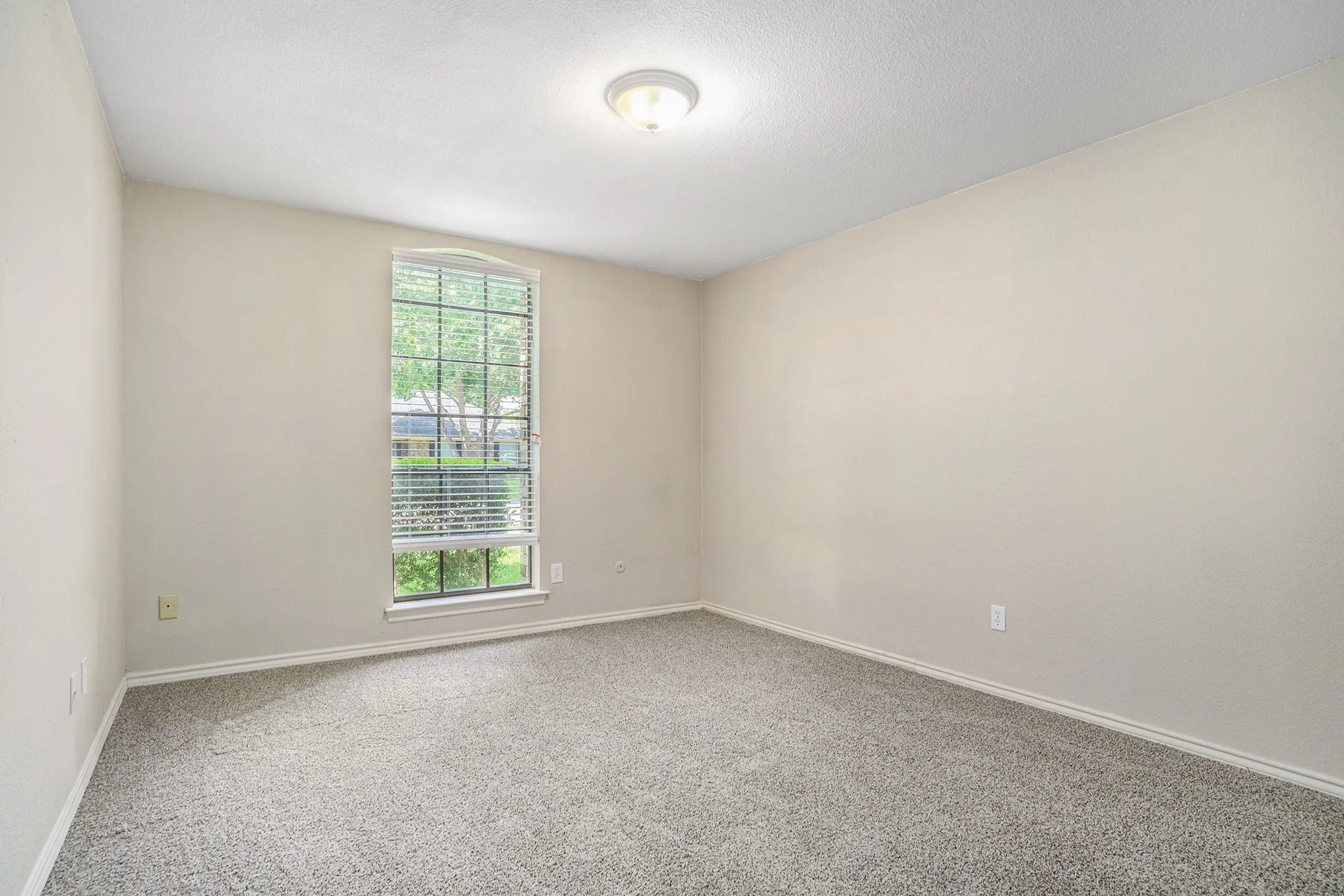 Carpeted spare room with baseboards