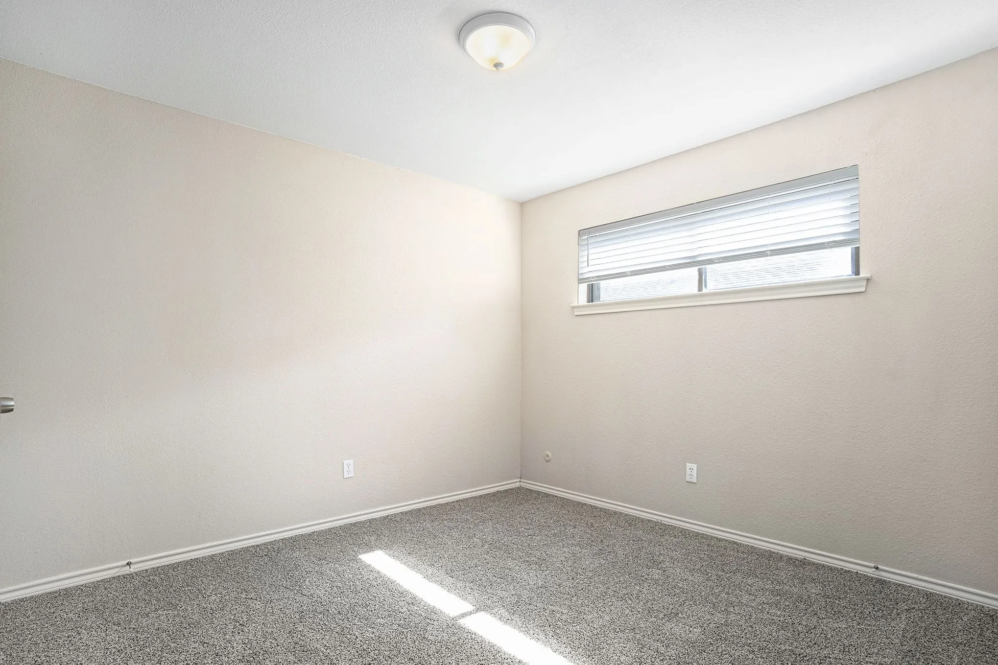 Empty room with carpet and baseboards