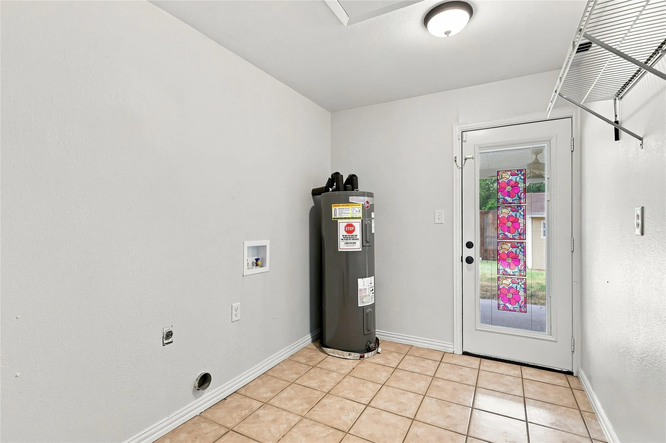 with laundry area