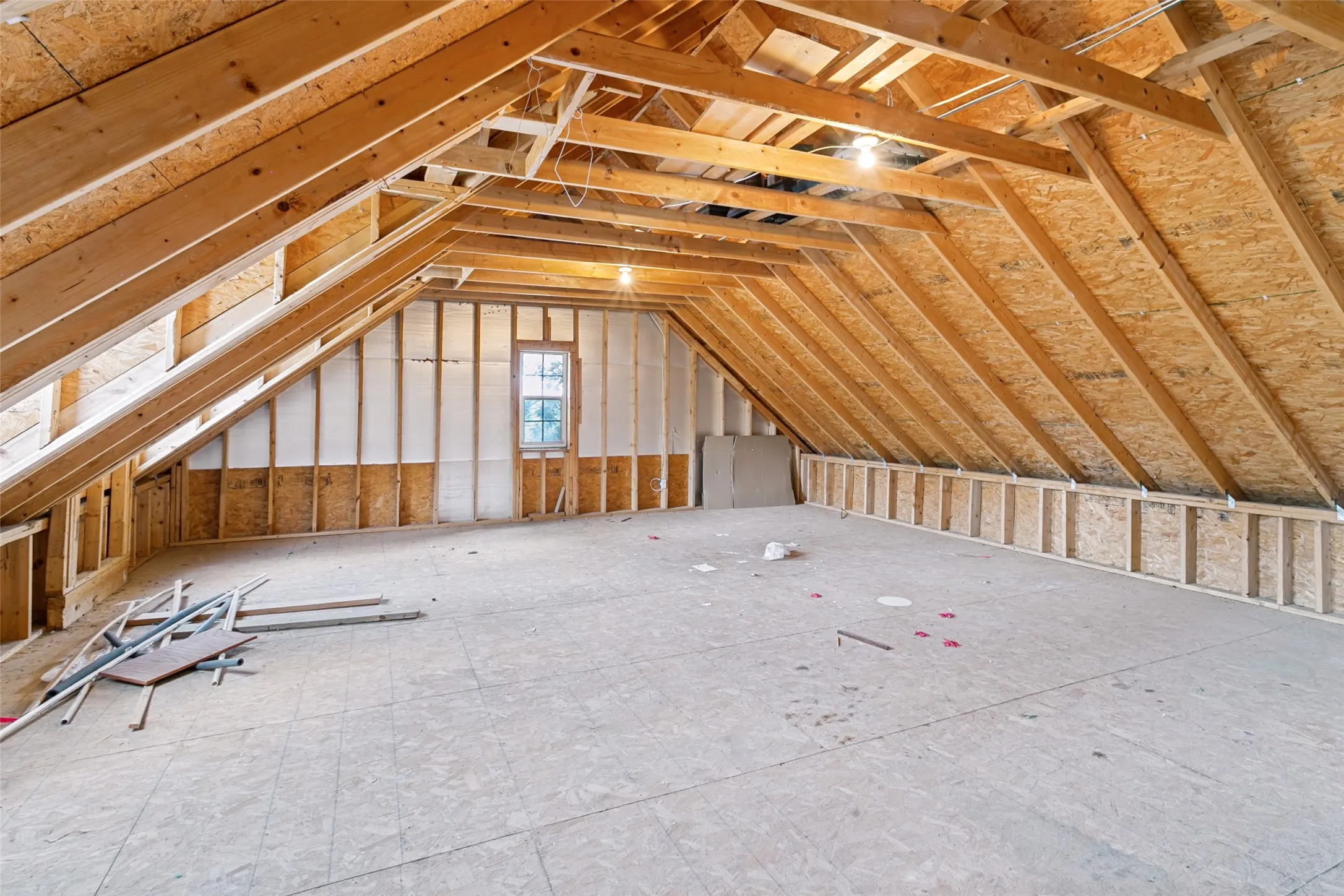 Unfinished garage attic space