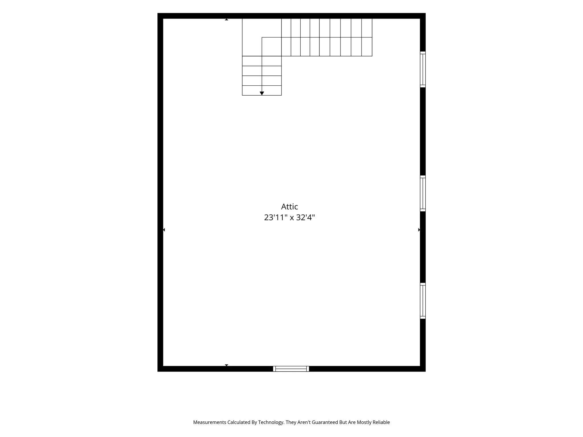 Unfinished garage attic space
