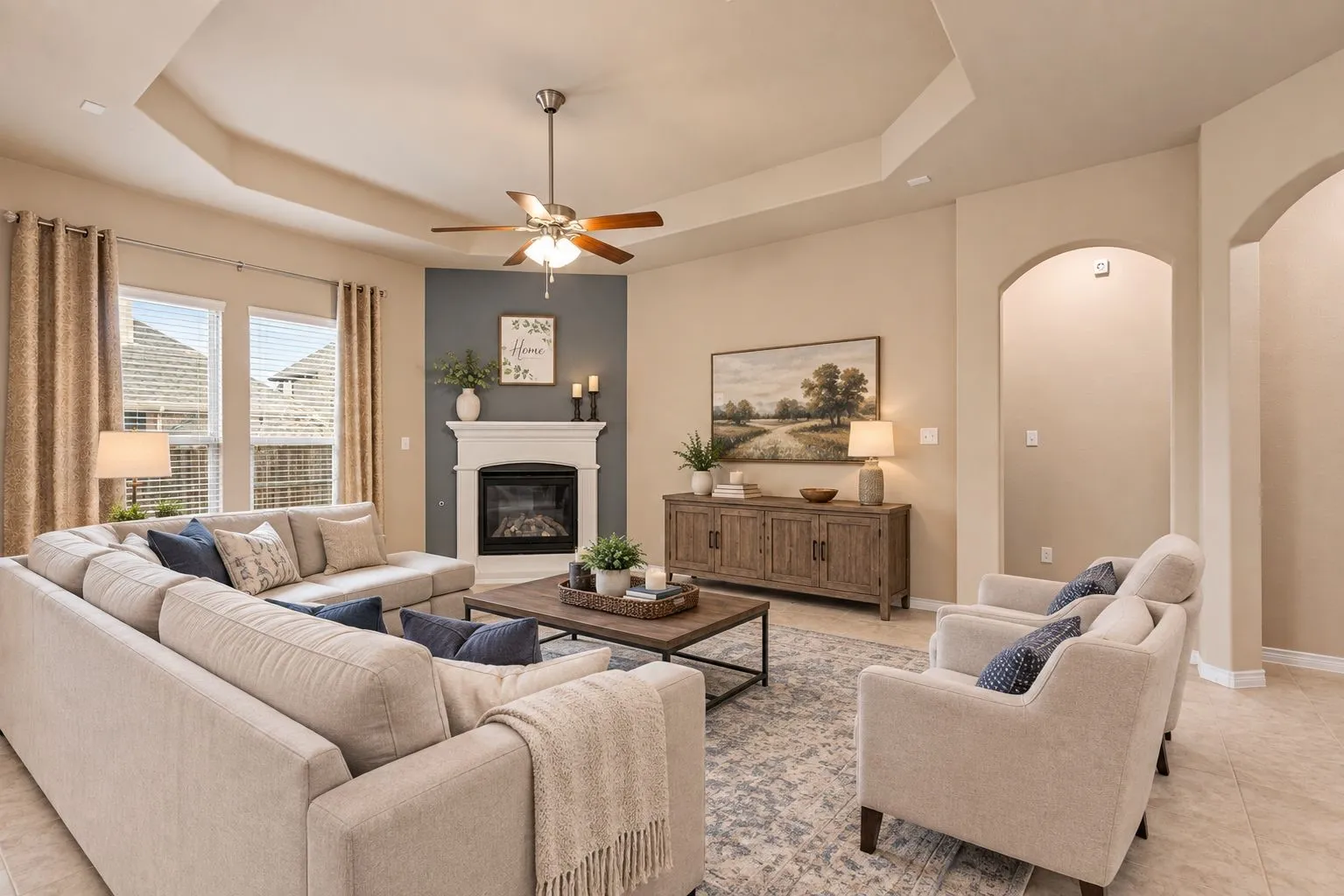 VIRTUALLY STAGED living room space