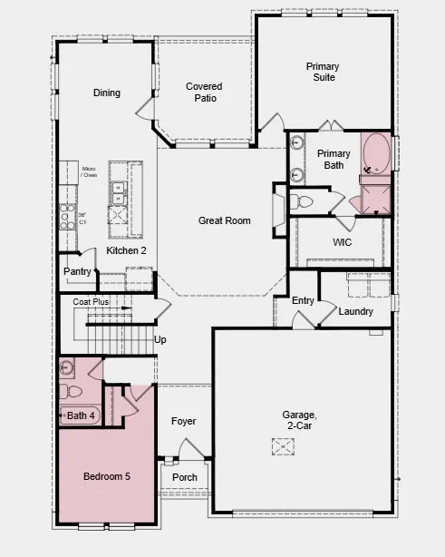 Additional Highlights Include: Bedroom 5 with bath 4 in place of study/half bath, slide-in tub at primary bath, and media room in place of game room.