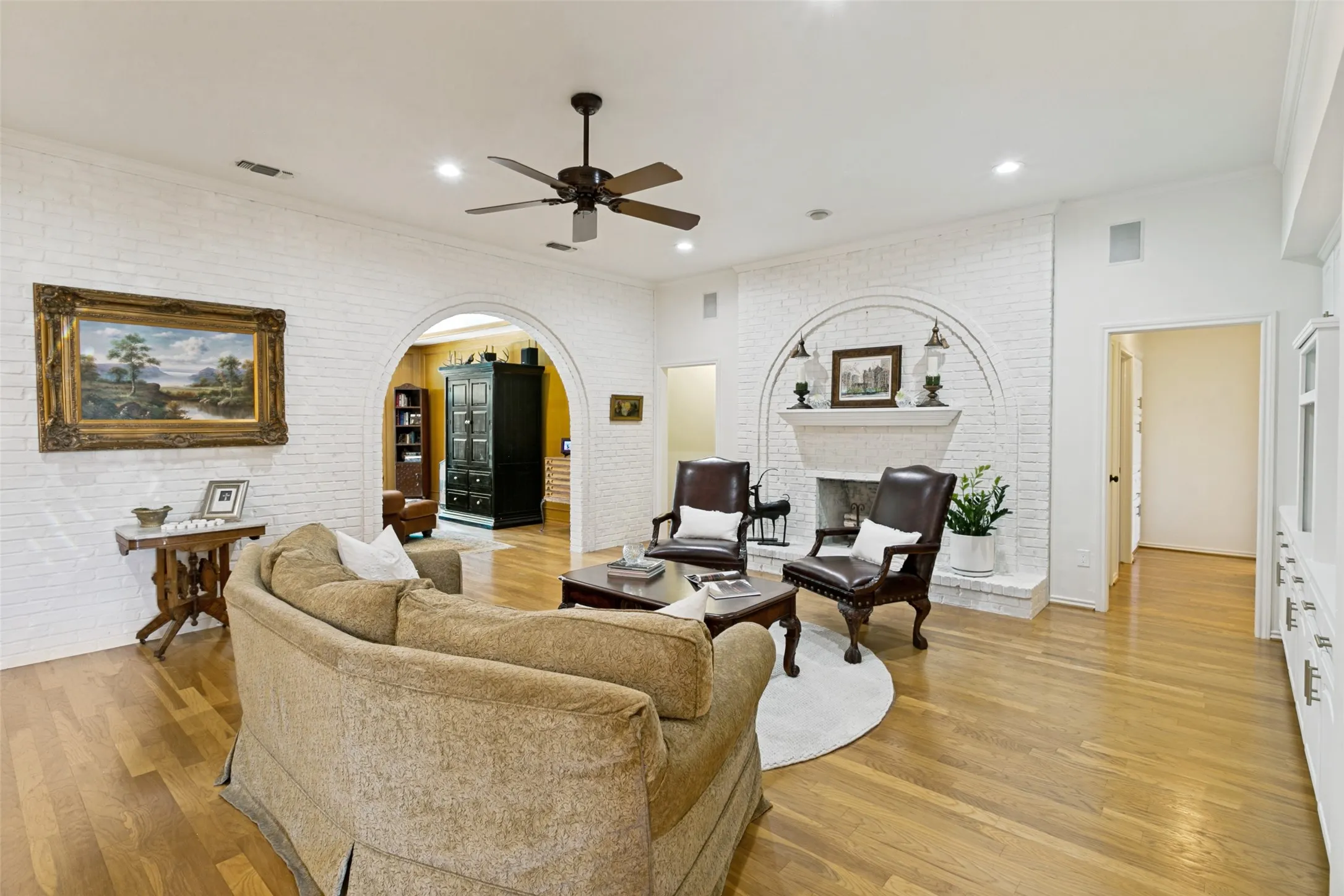 Handsome wood flooring throughout the house is a real bonus.