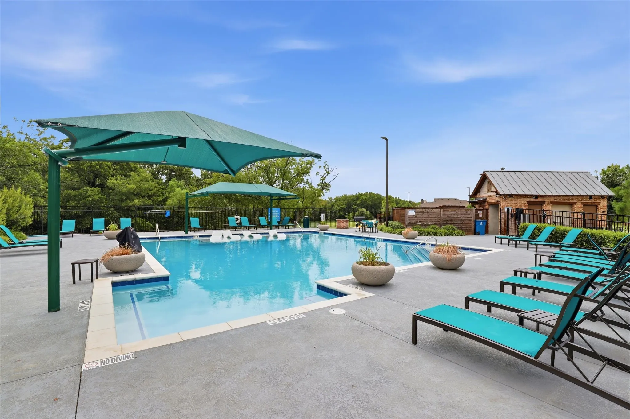It's a perfect day for a relaxing swim.