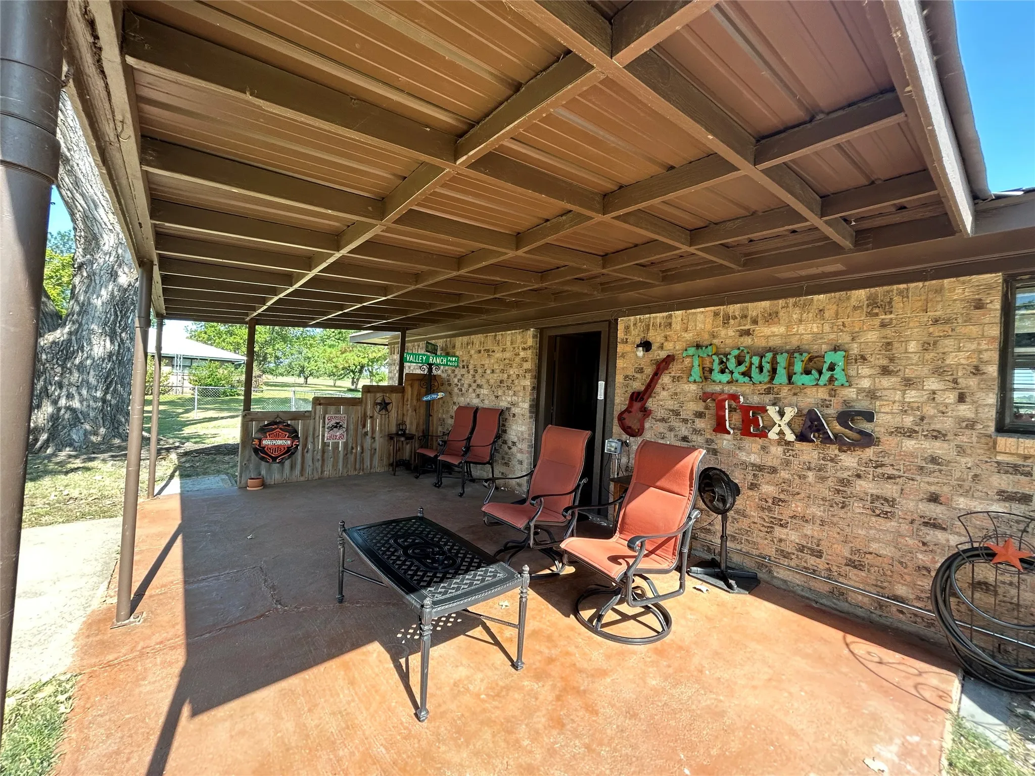 Large covered back porch to enjoy your coffee.