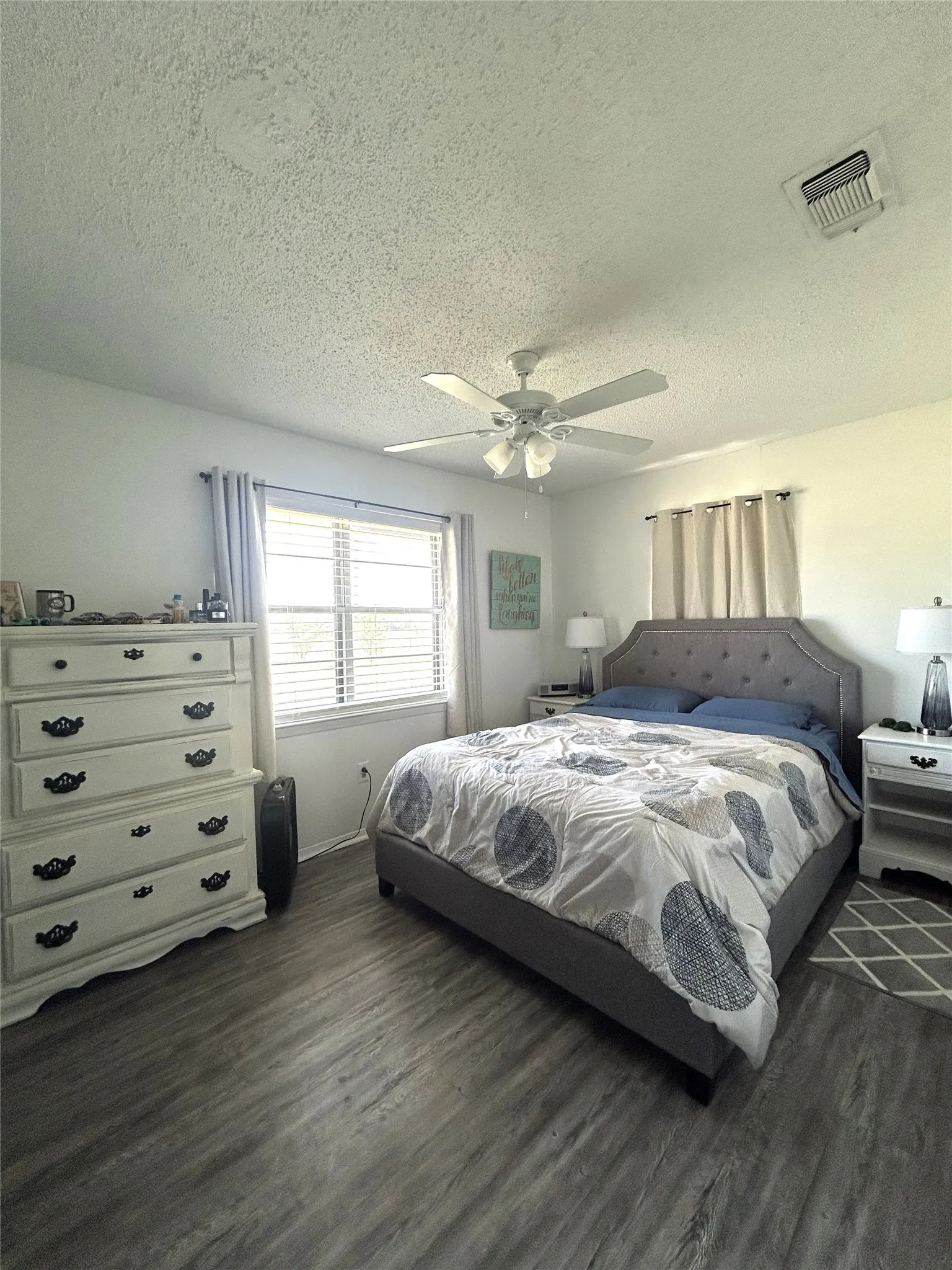 Primary bedroom with lots of light