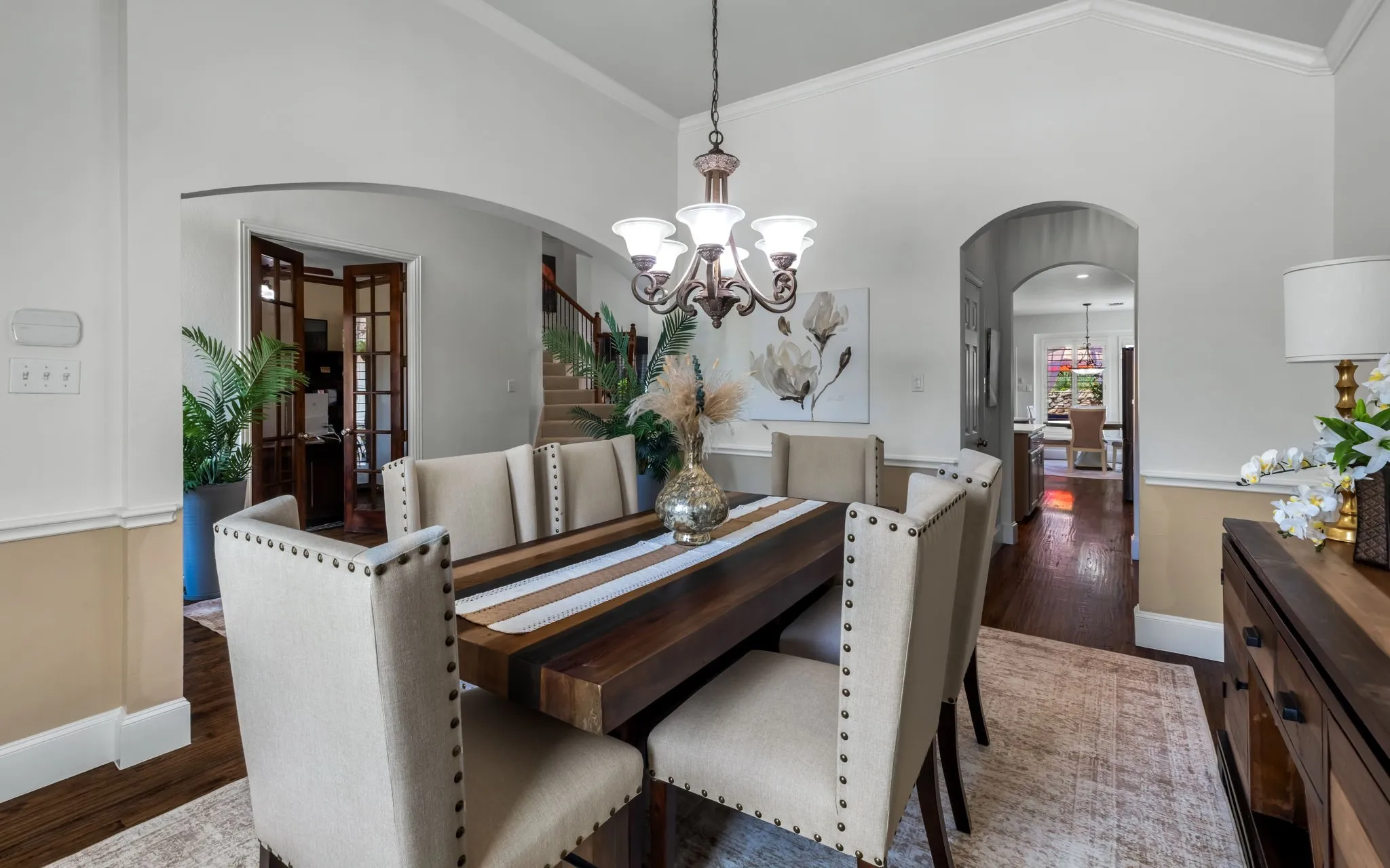 Formal dining area is large and has entry to the butler's pantry.