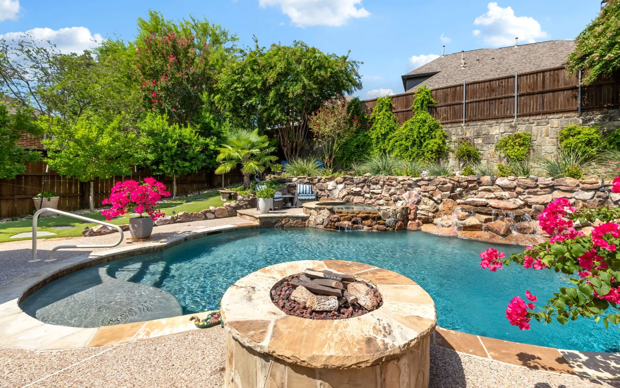 Stunning landscaping and very private.