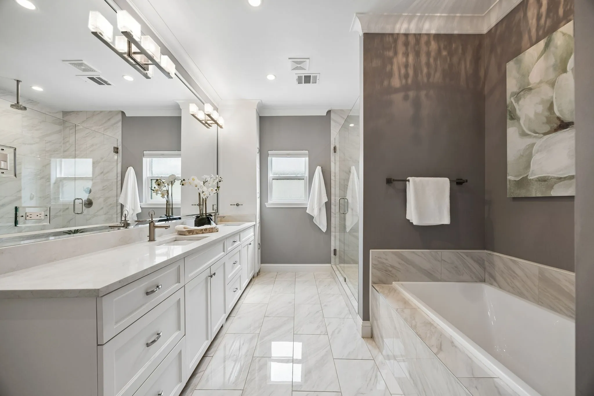Primary Bath with seperate shower and tub.