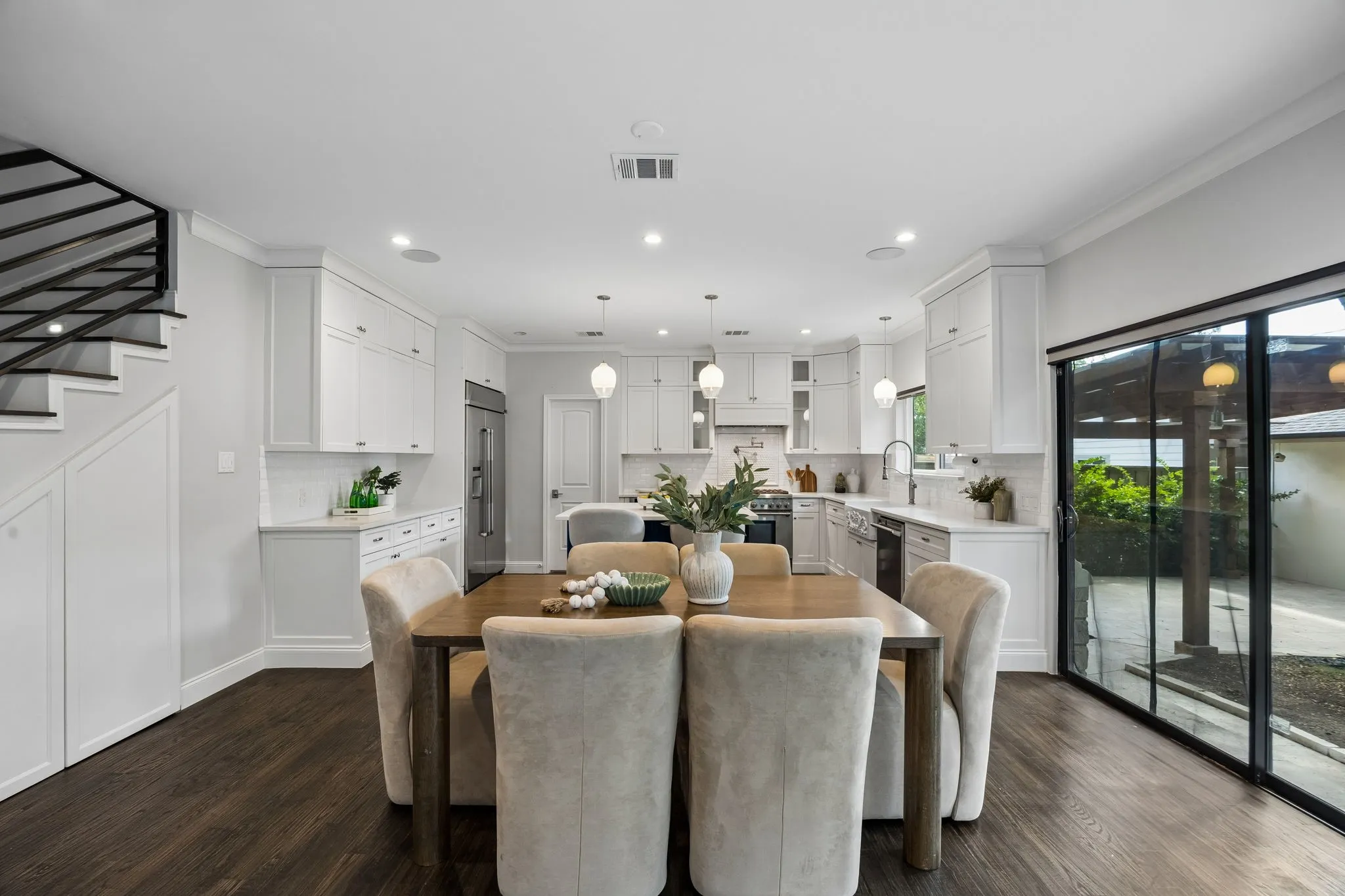 Dining area overlooking the back yard.