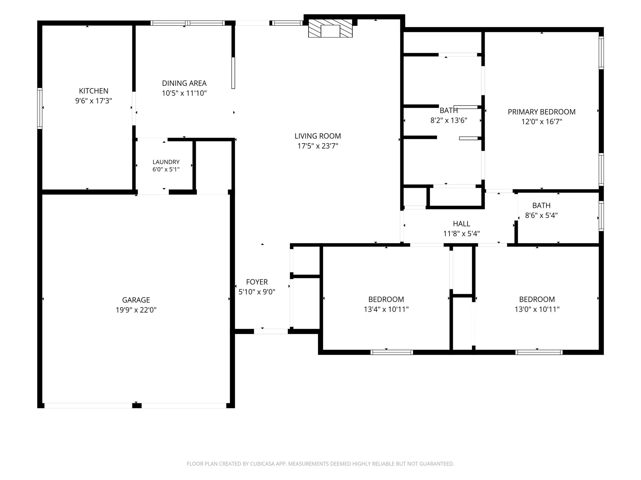Floorplan with approximate dimensions