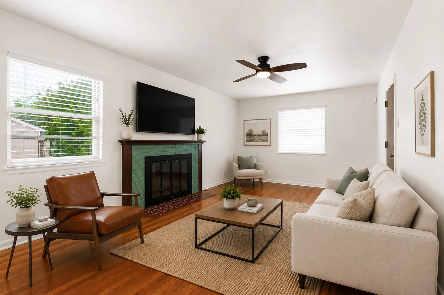 Virtual staging of the Living Room.