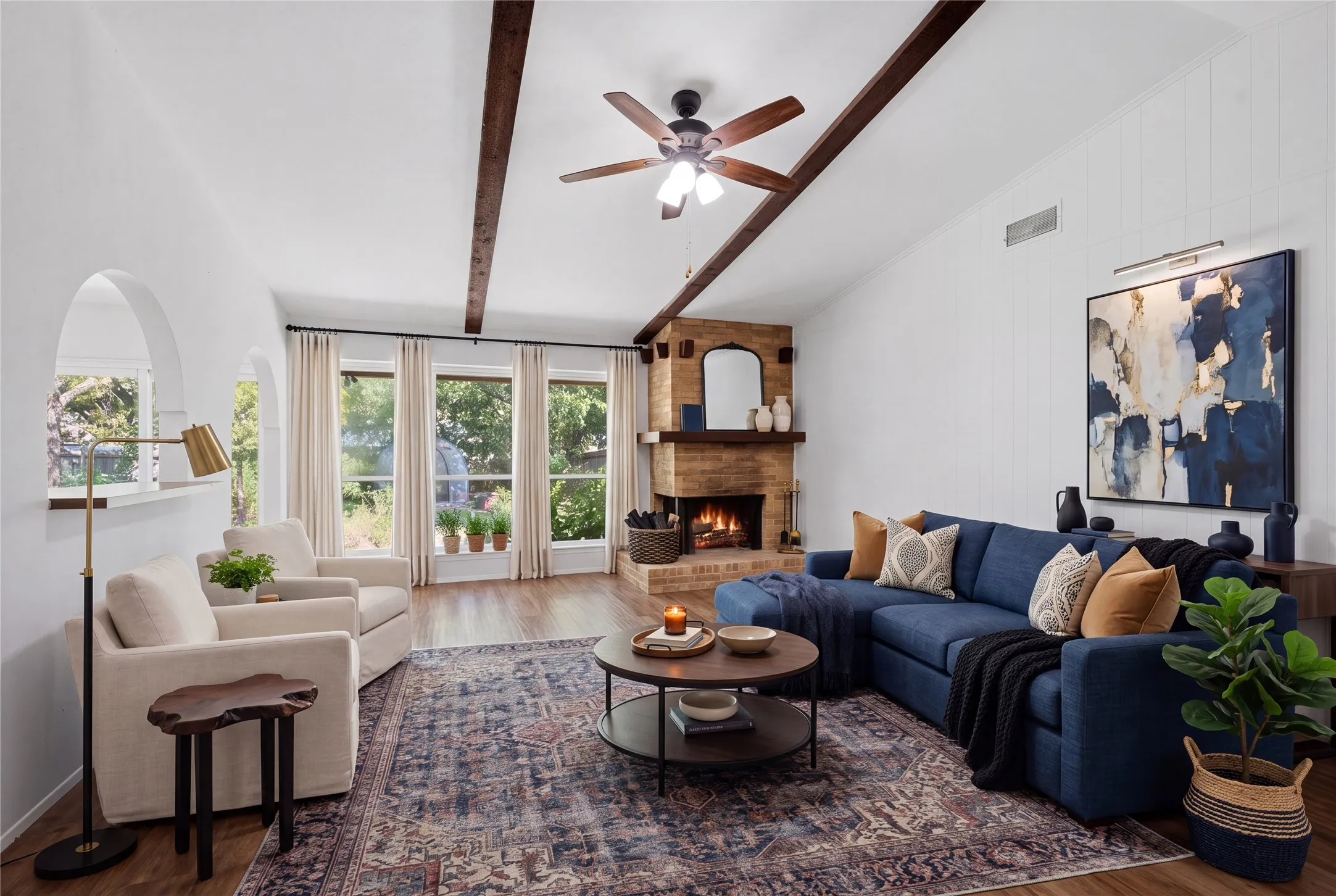 Virtually staged Living Room