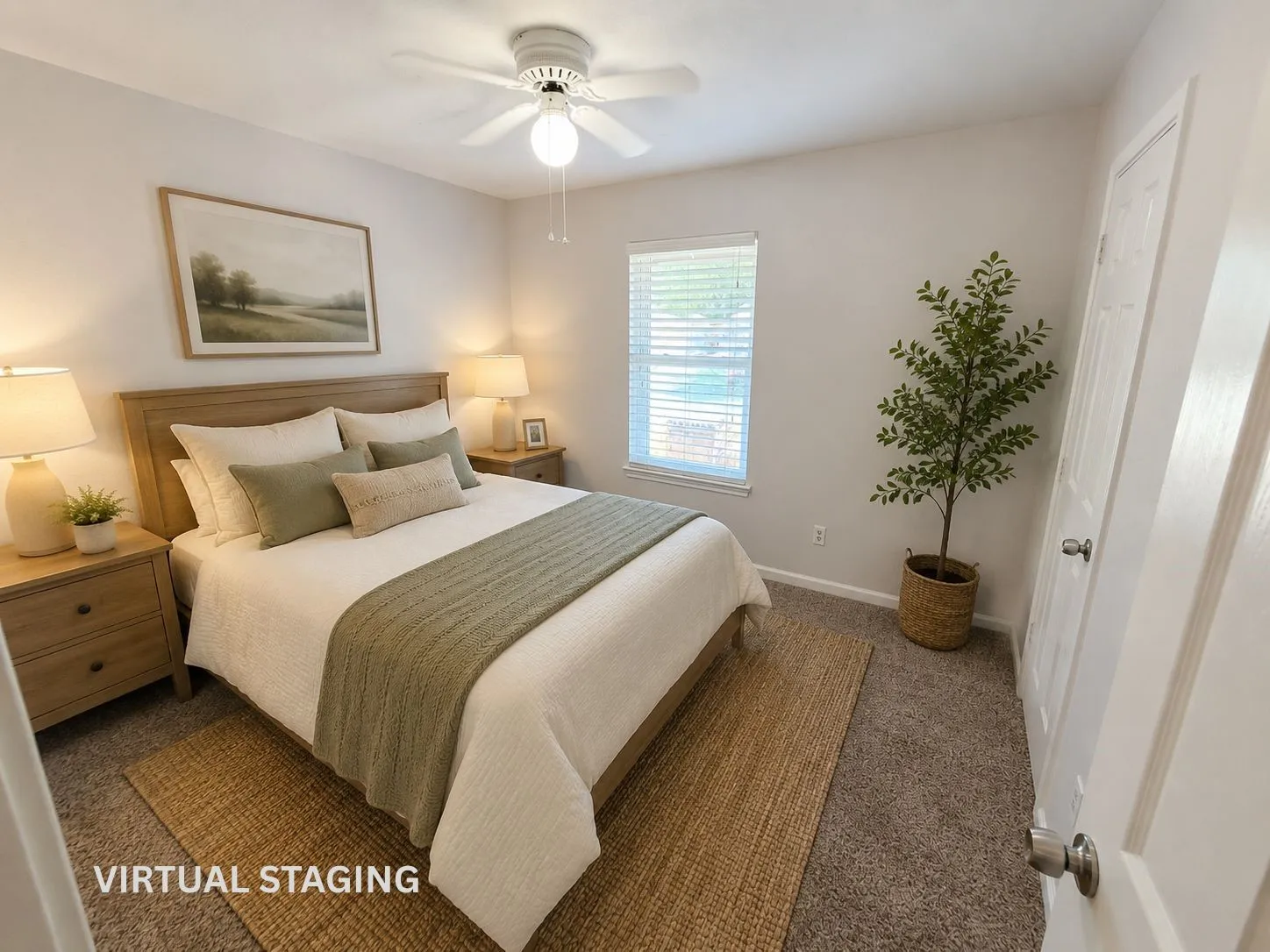 White ceiling fan with integrated lighting