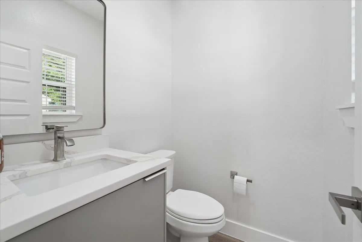 Half bath in garage