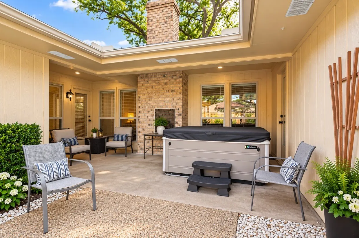 Yes! Brand new hot tub included! Plants added to photo using AI to show potential of landscaping.