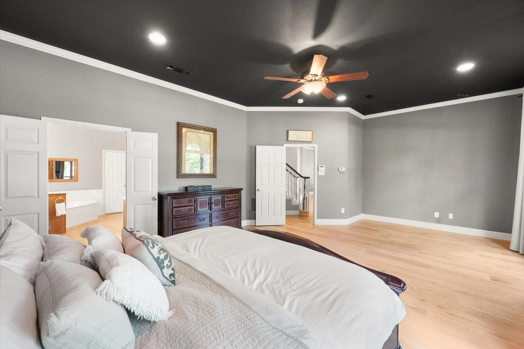 spacious primary bedroom