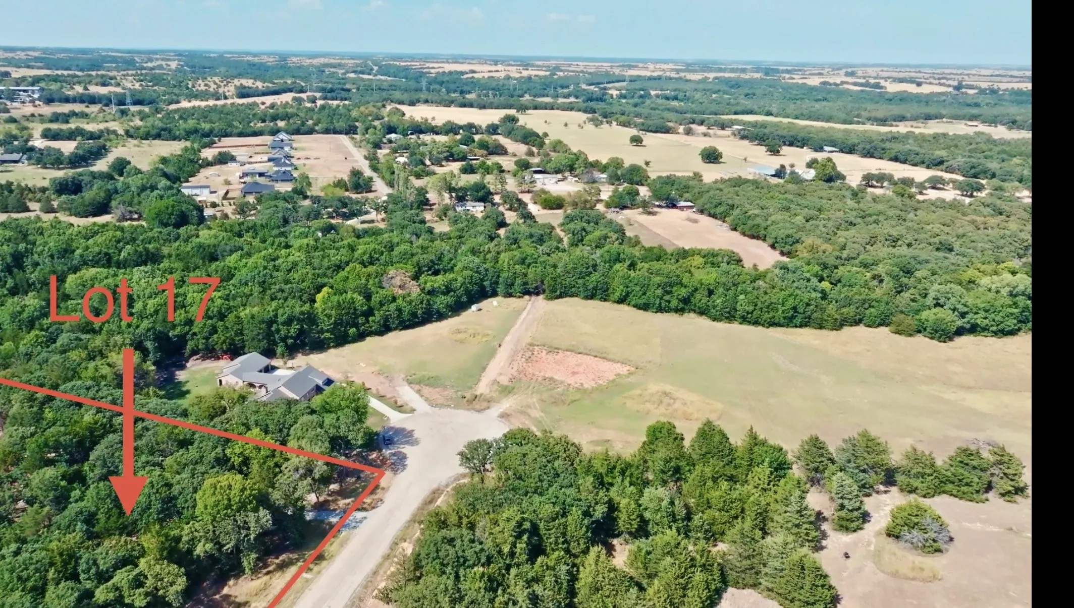 Aerial View of lot and cul-de-sac