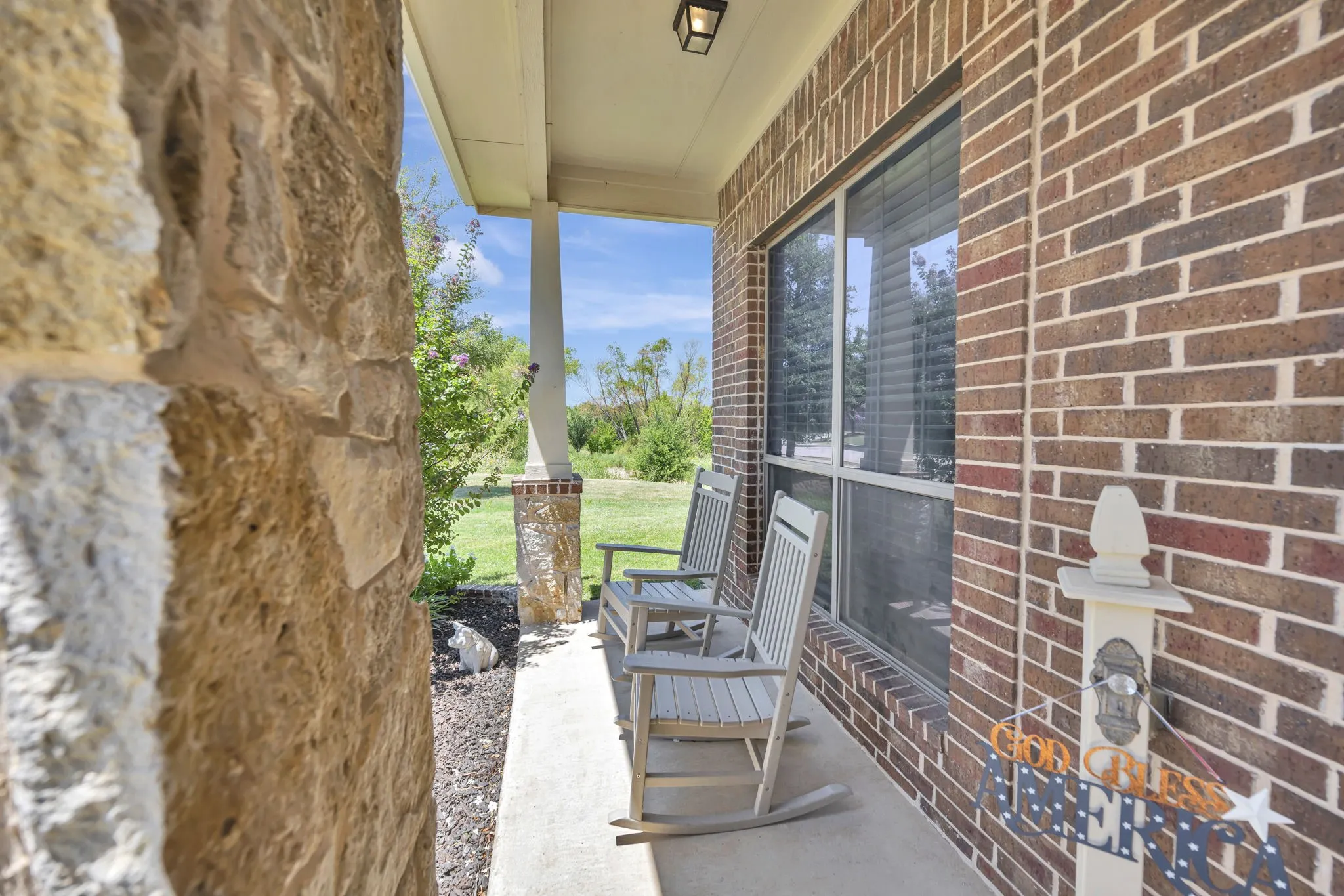 Covered porch.