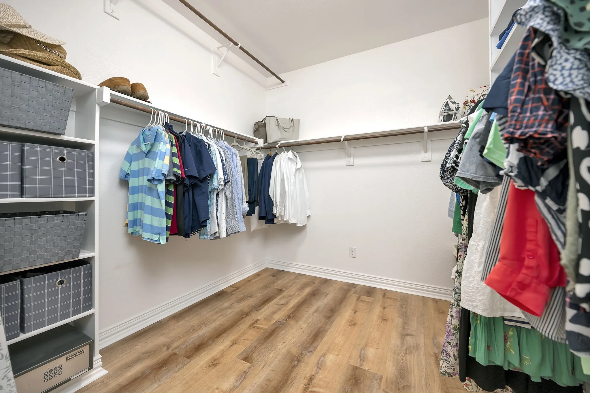 Walk-in closet in primary.
