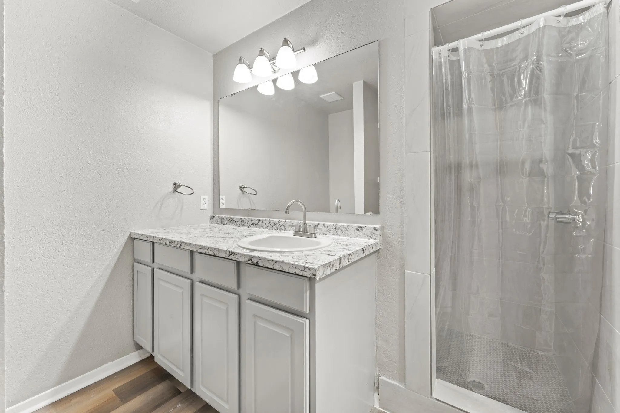 Hall Bathroom Vanity and Shower