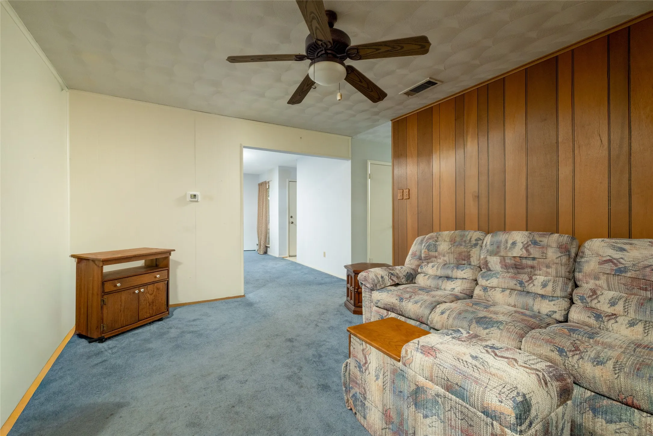Wood paneling accent wall