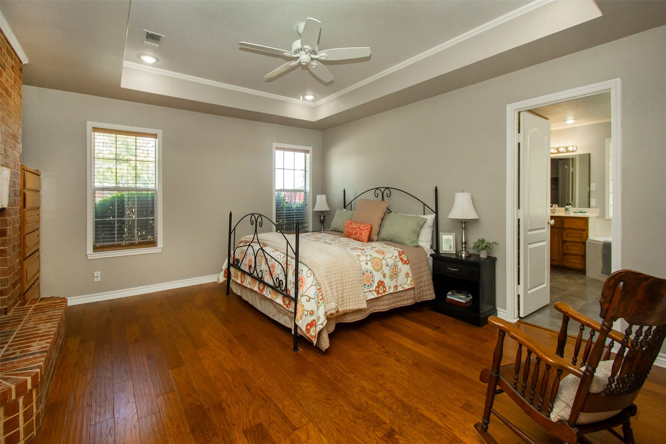 Private primary bedroom separate from secondary bedrooms