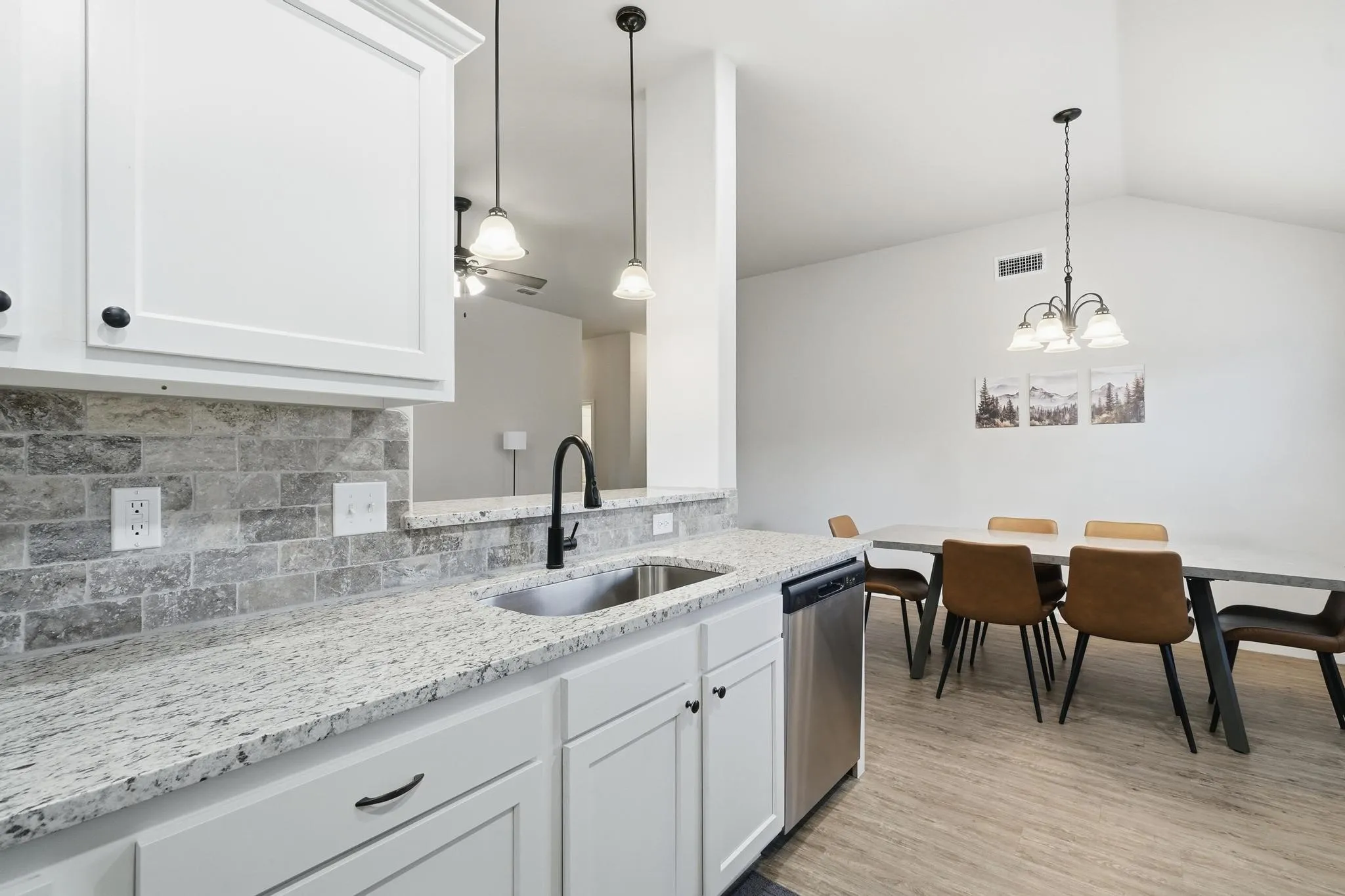 Per seller, these are pictures of an identical house but not the exact house.