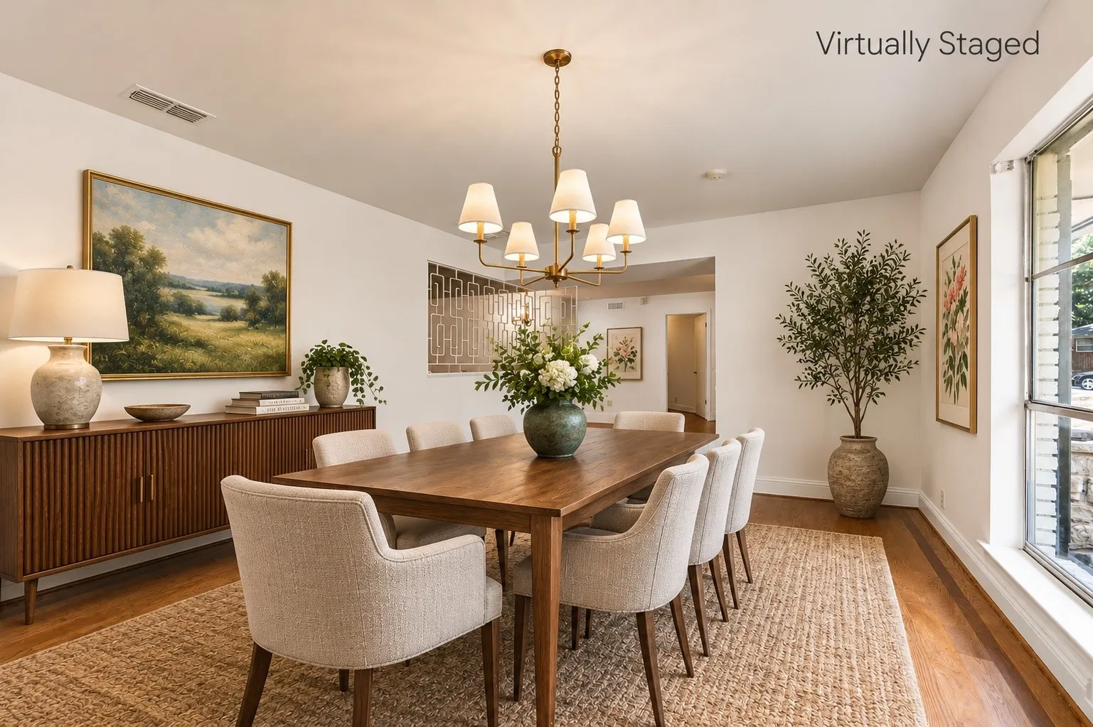 Virtually Staged Formal Dining Room