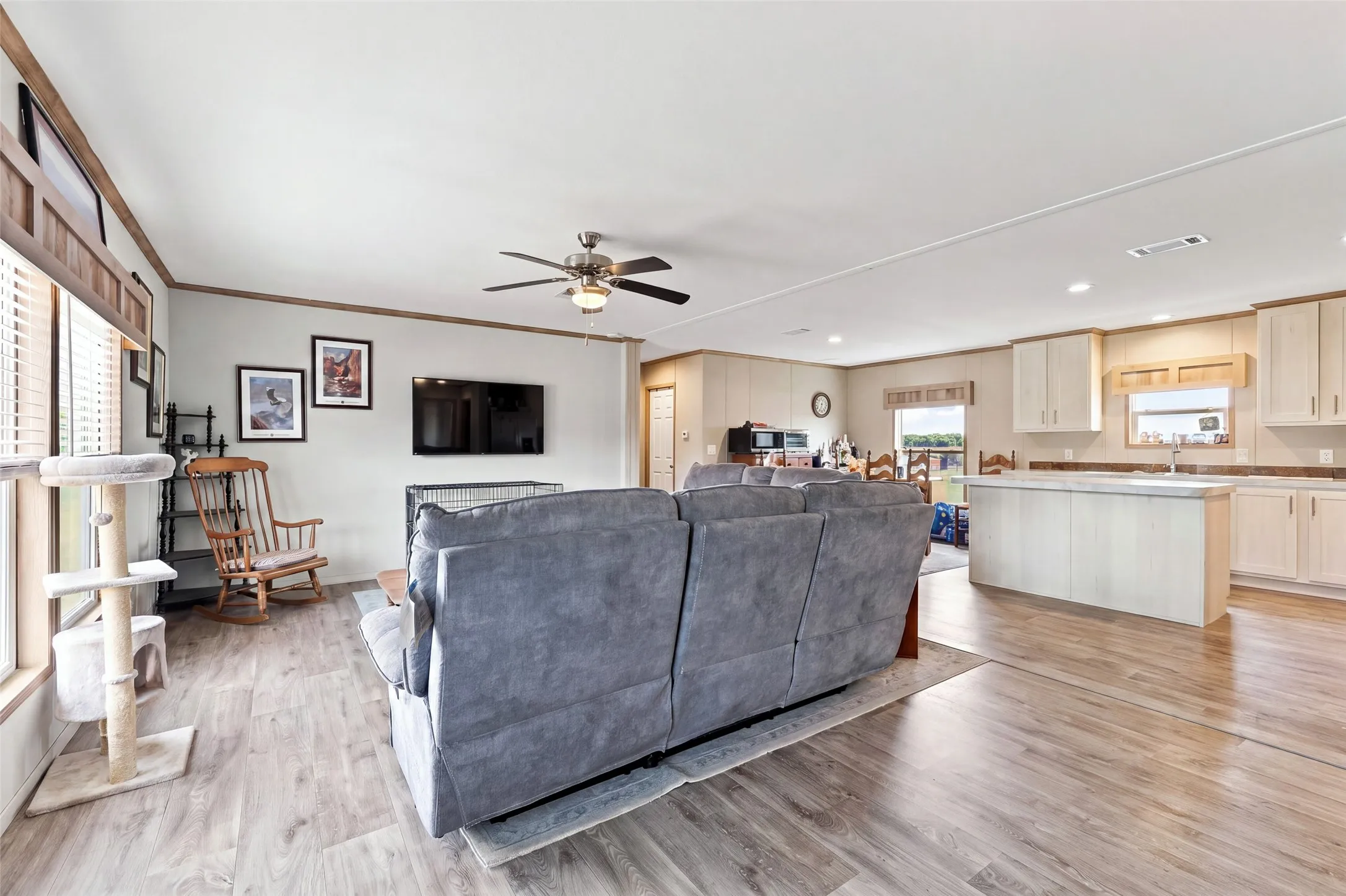 Home is open concept and filled with light