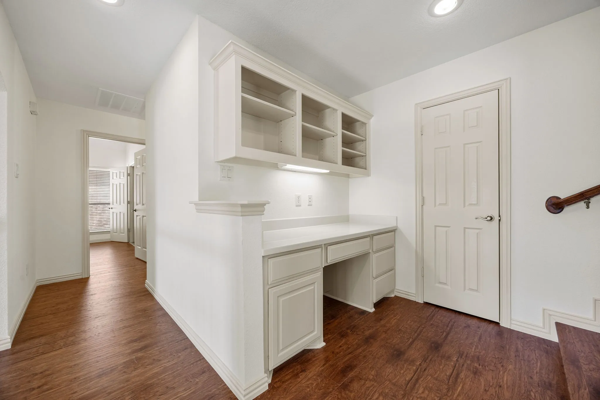 Second floor built-in study desk and cabinet