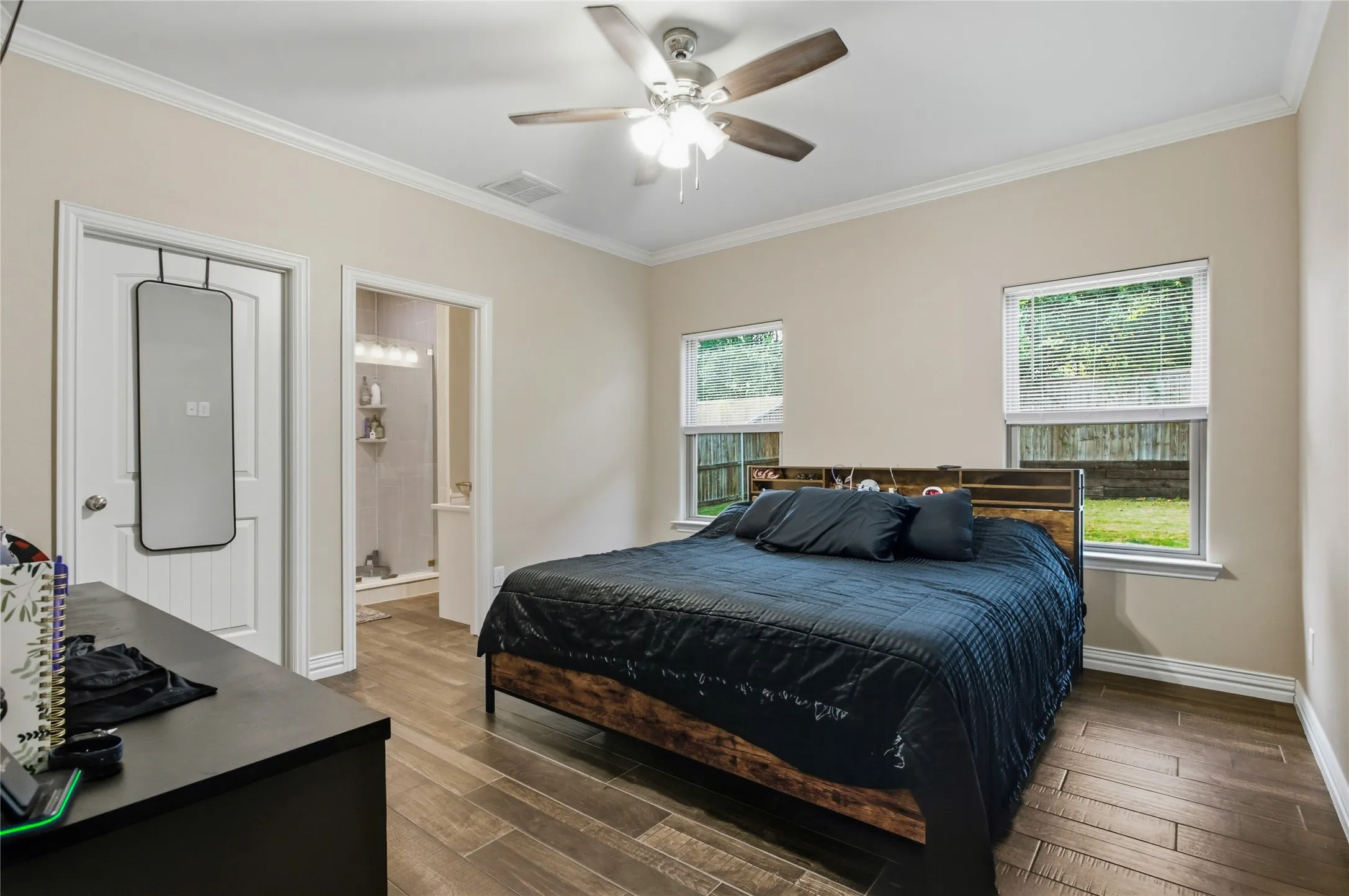 Primary Bedroom with walkin closet,