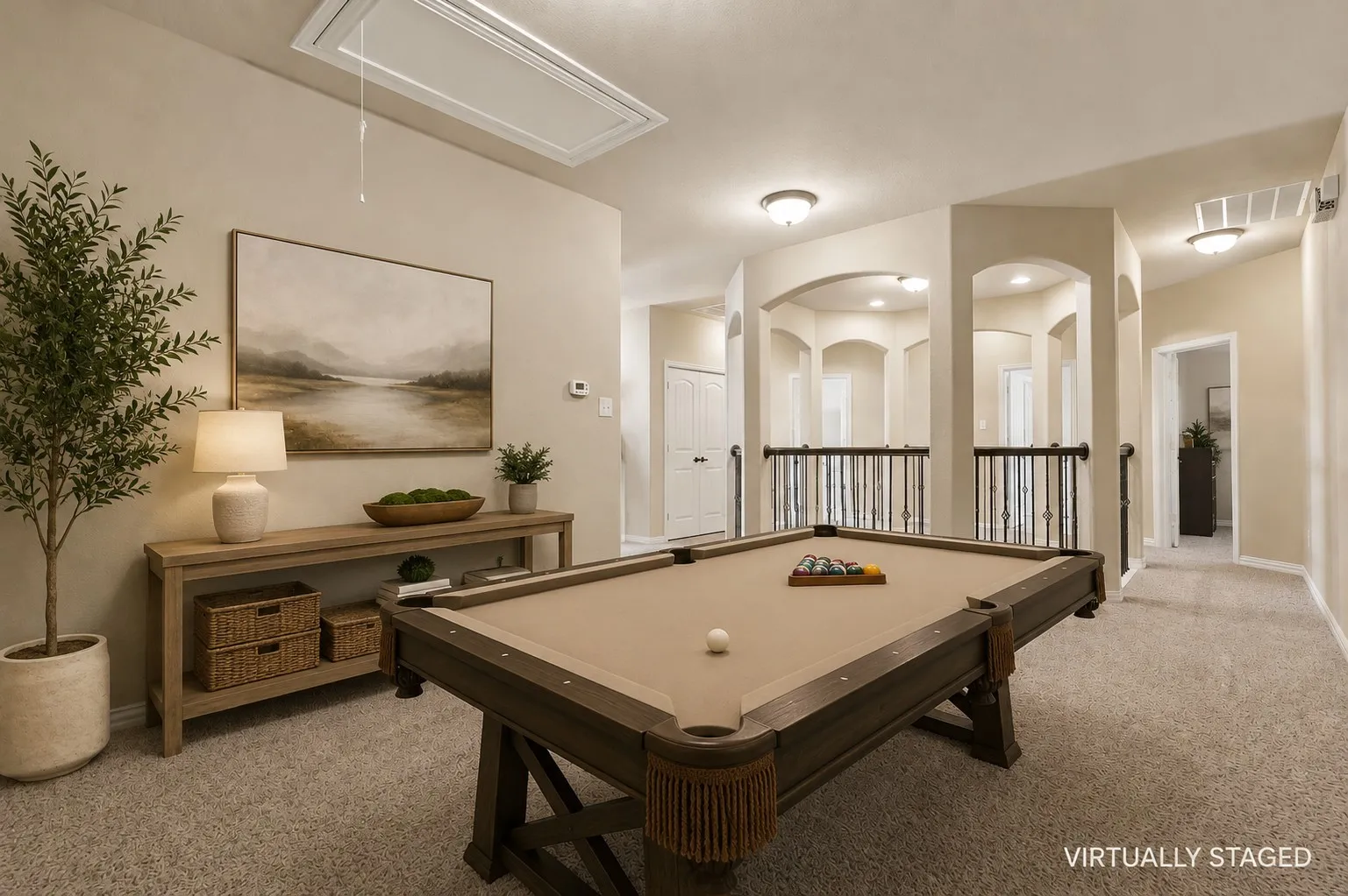 Upstairs game room is a flexible space