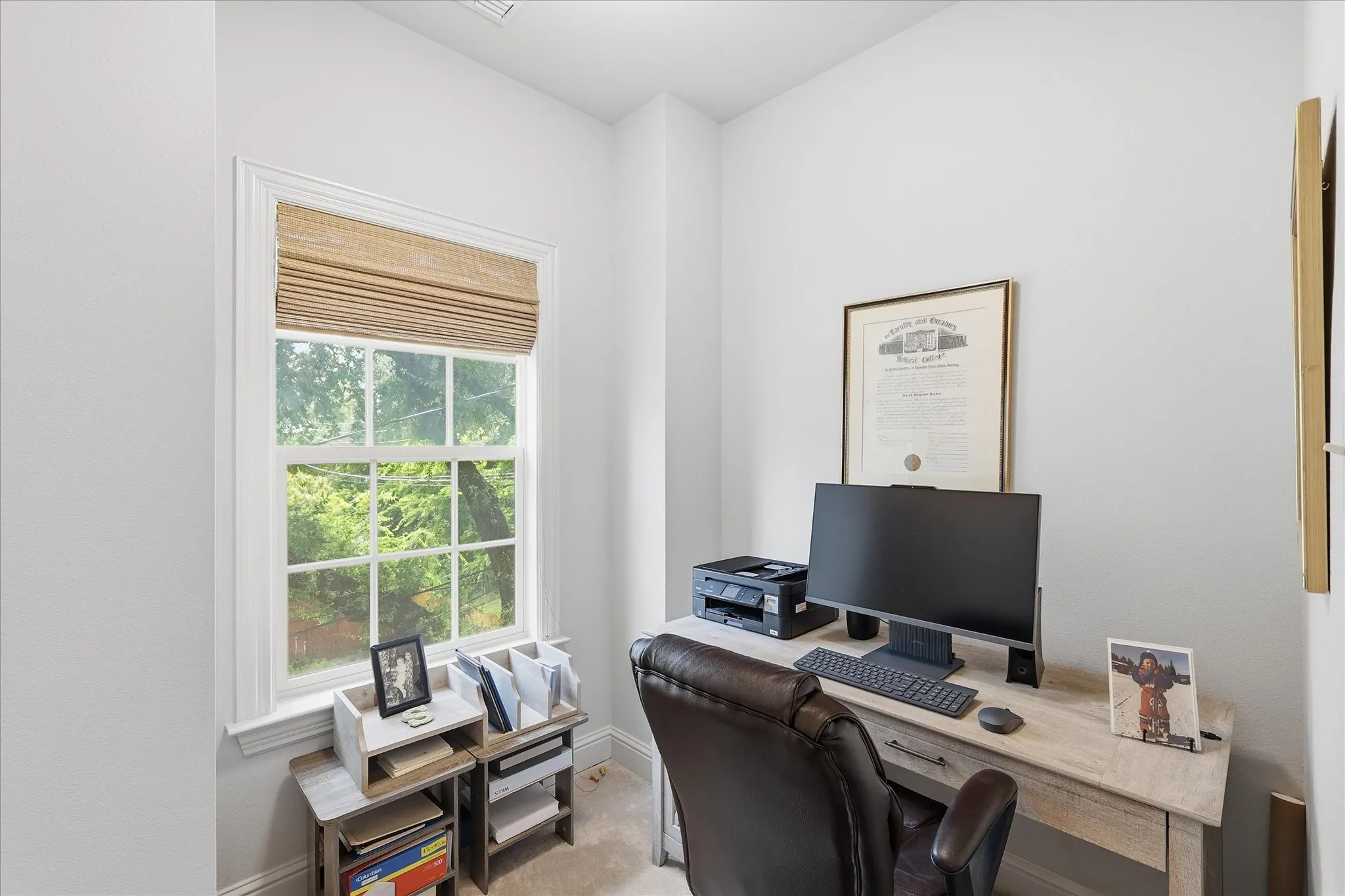 The office is on the second level and perfect for your work at home