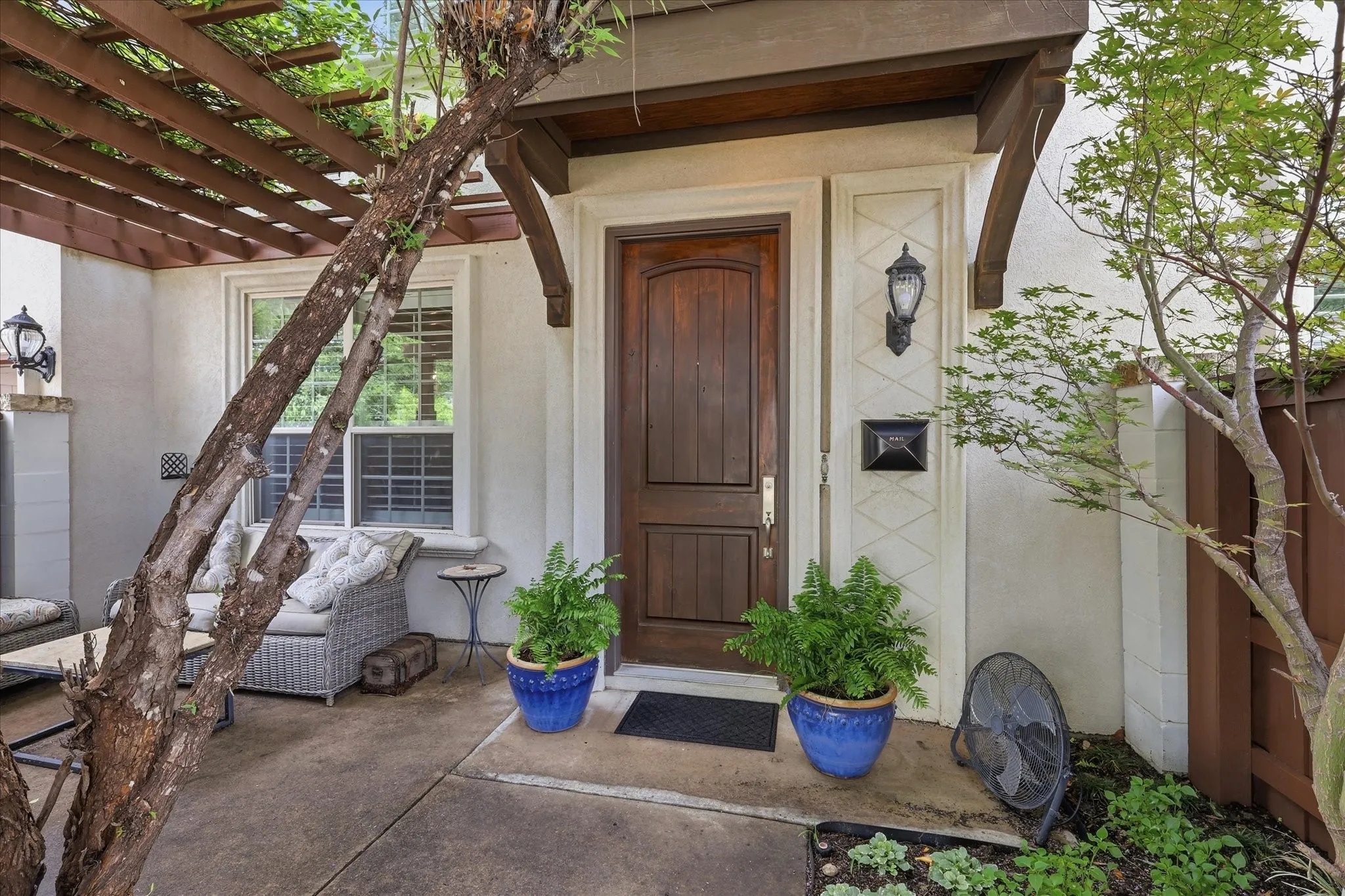 The beautiful private courtyard is perfect for welcoming guests and outdoor living