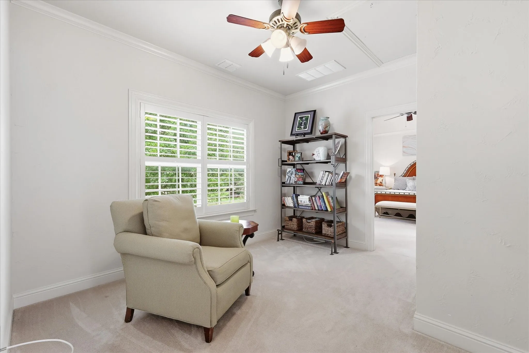 This living room area is outside the primary bedroom