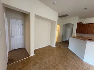 Ensuite entryway off of the living area (to the left).