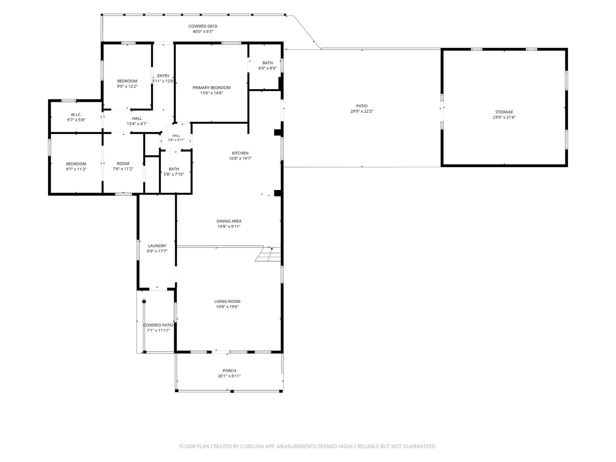 Detailed 2D floor plan overview outlining the main living space and room layout.
