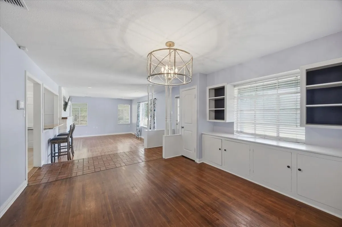 Hardwood flooring in a rich tone