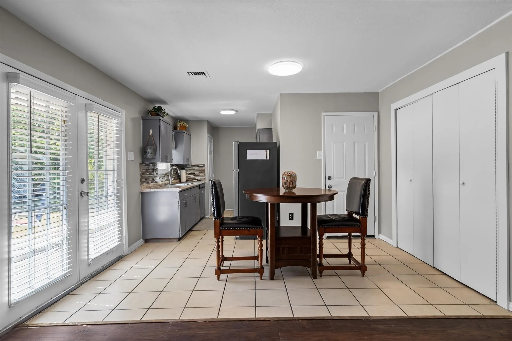 Dining area is open to kitchen and living.