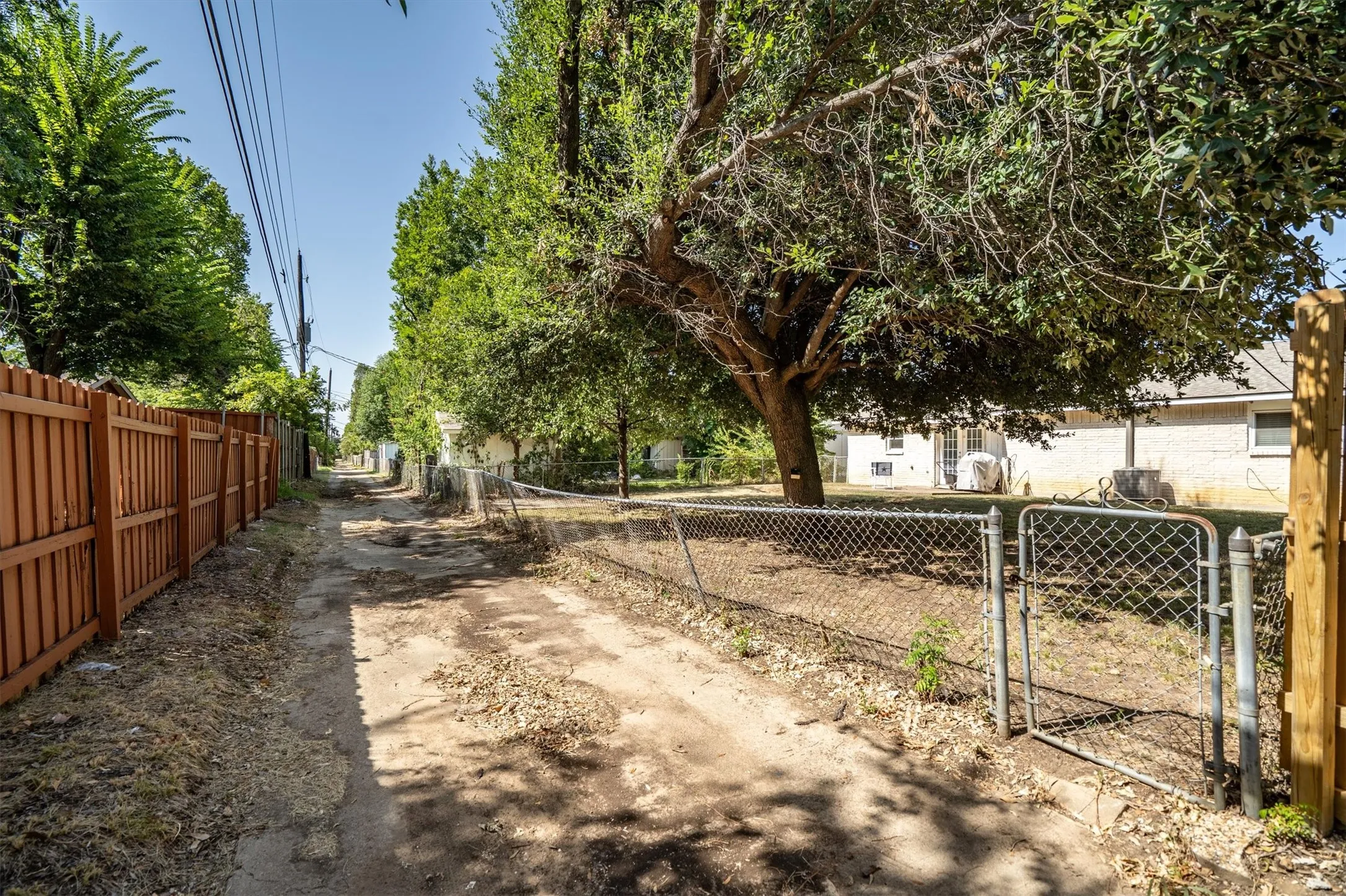 View of the yard from the easement allows for more privacy.