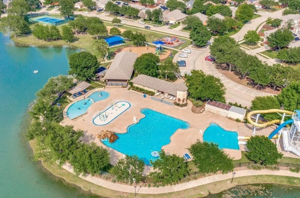 More Than a Neighborhood Pool - The Waterview water park offers multiple pool areas and expansive deck space, creating a destination for swimming, relaxing, and enjoying sunny North Texas days close to home.