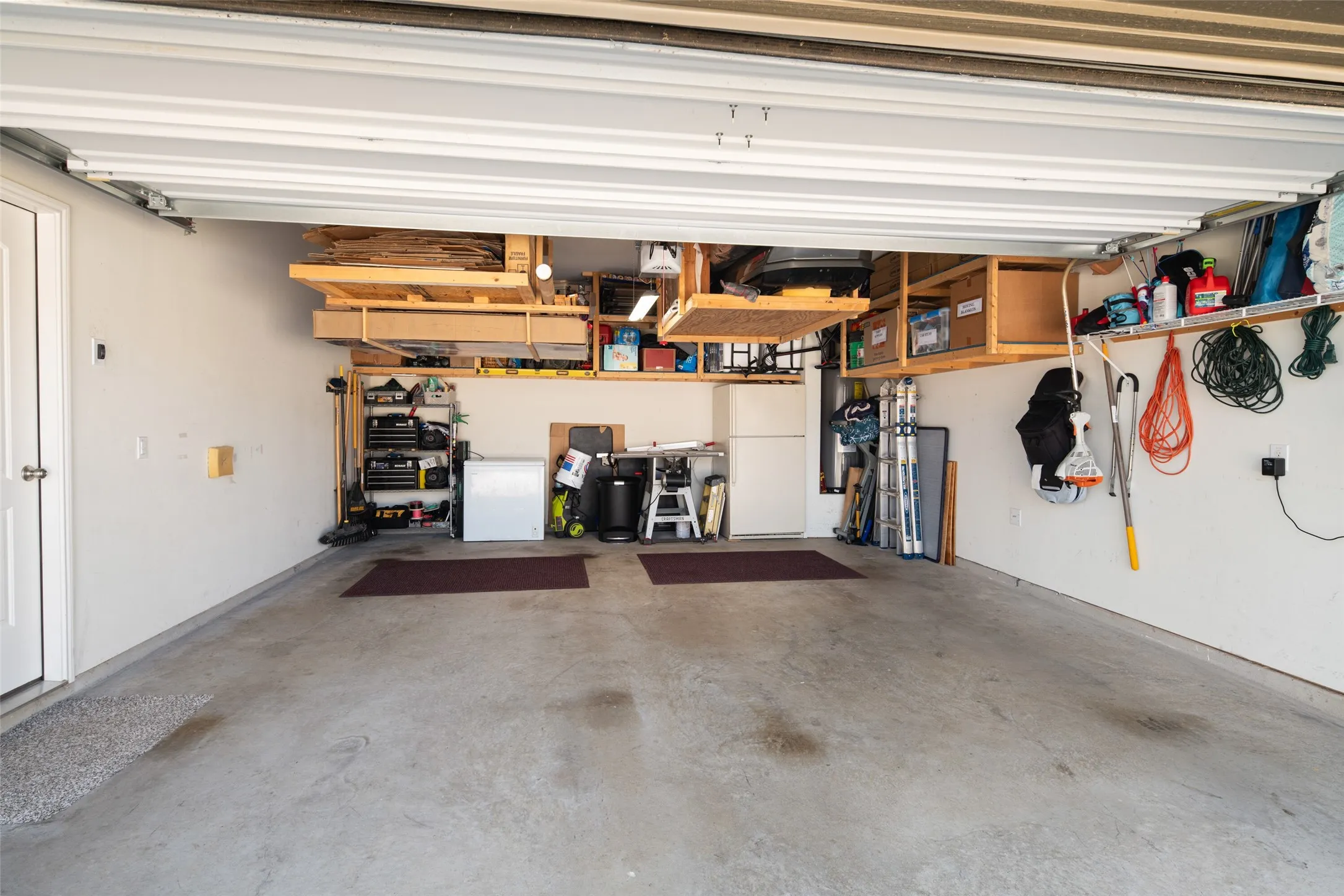 overhead shelving for extra storage