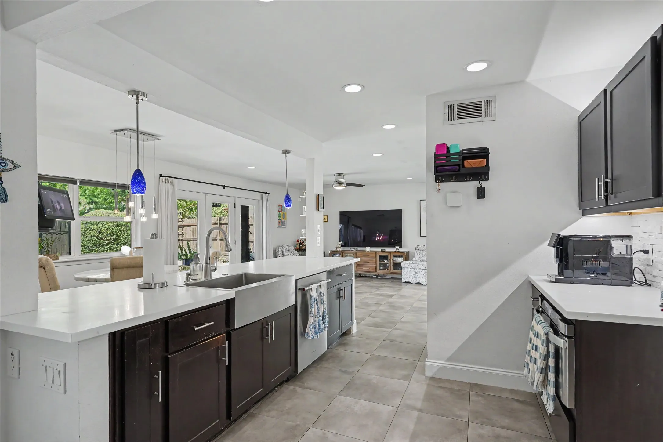 Kitchen looking out to pool area
