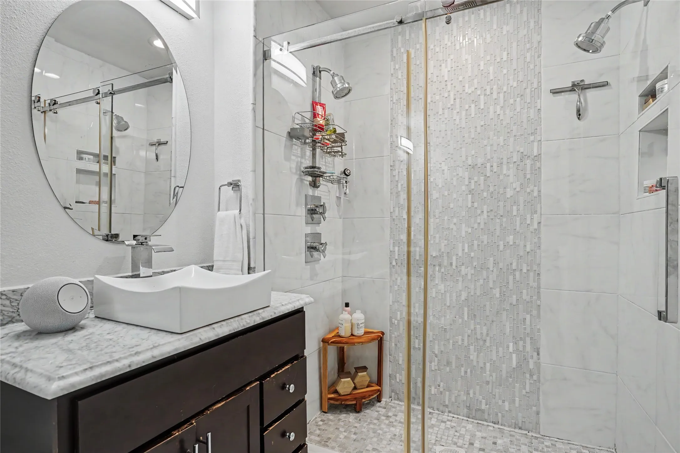 Primary bathroom with walk-in shower