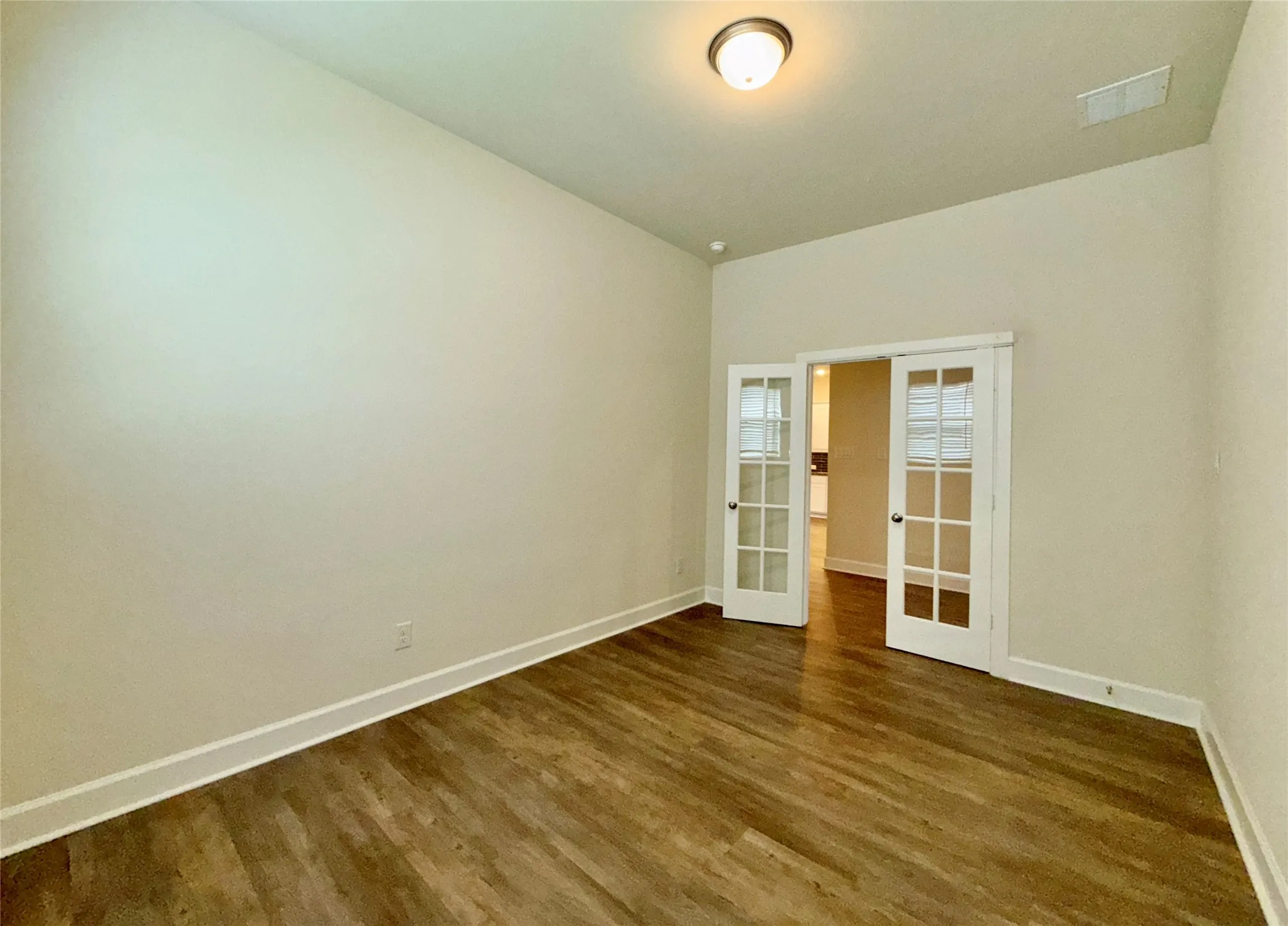 Office with french doors for privacy