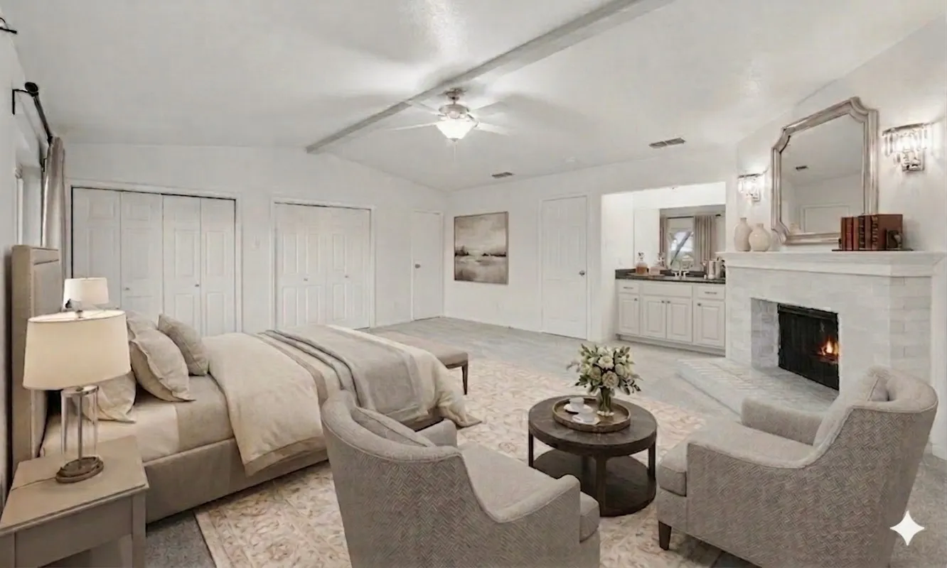 Upstairs Flex Room, with Fireplace, Wet Bar, and Tons of Closet Space!