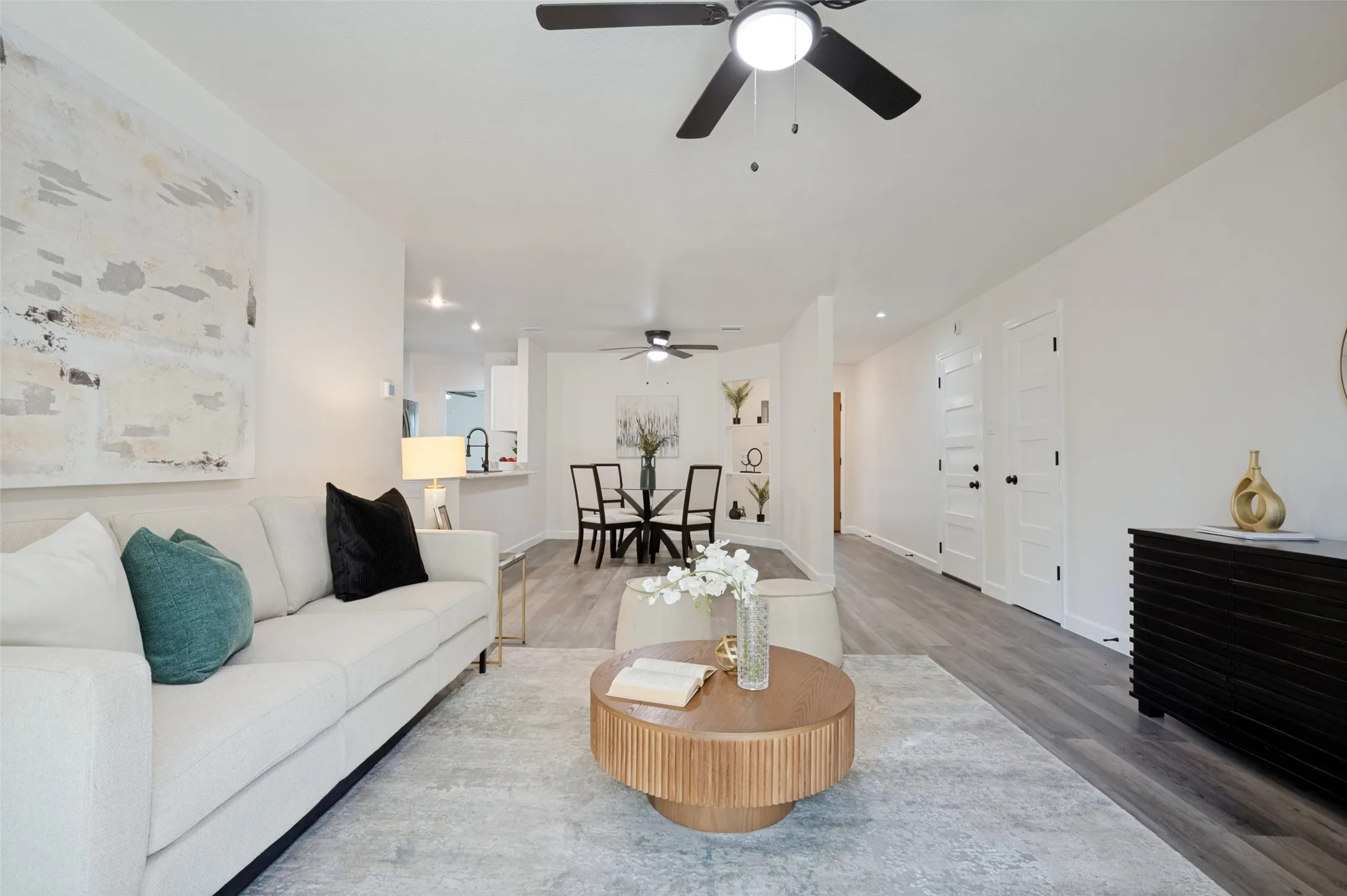 From the kitchen to the dining area to the living area - the host and hostess won't feel left out when entertaining!