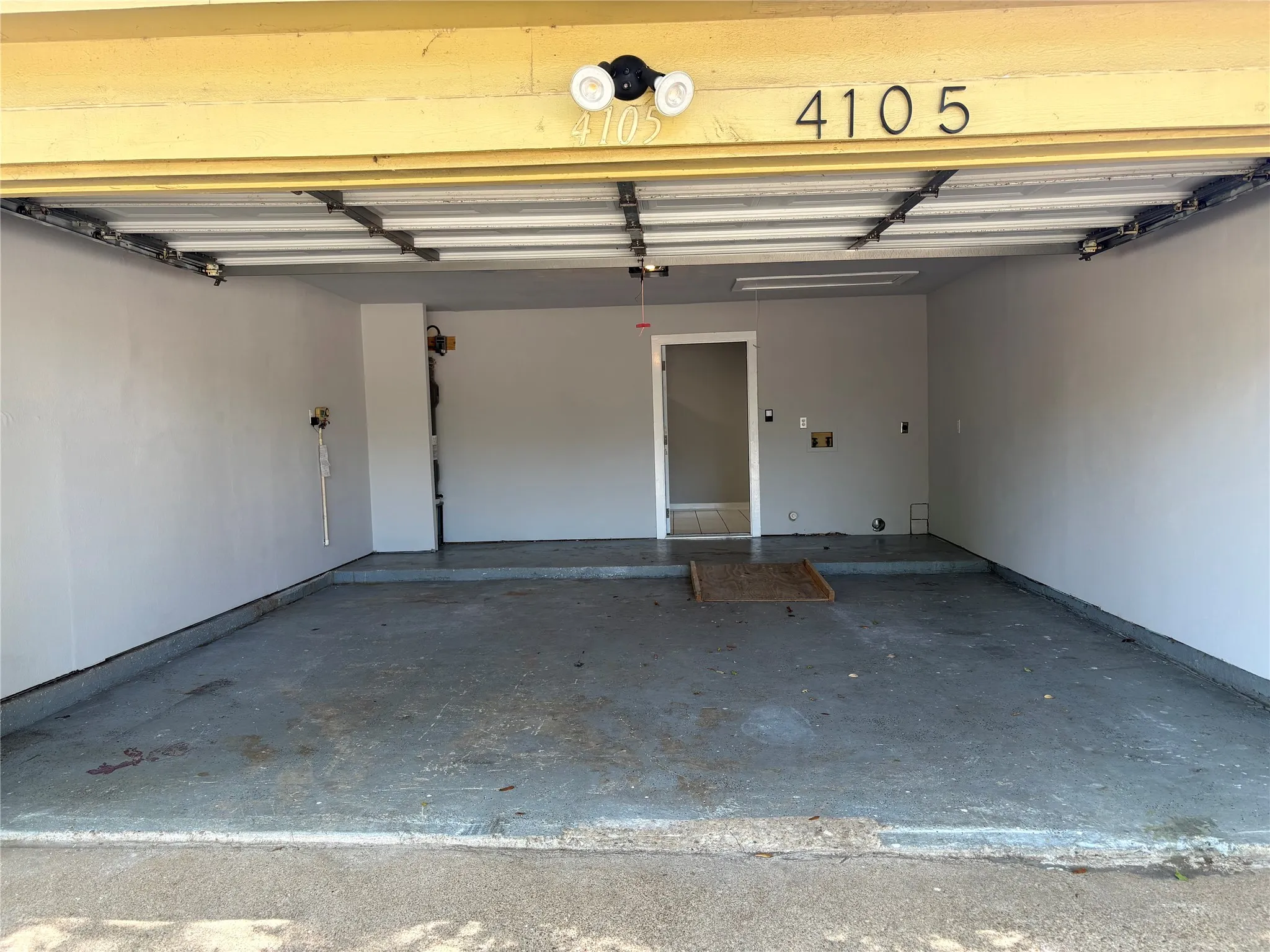Alternate view of the garage from the driveway.